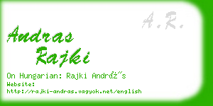 andras rajki business card